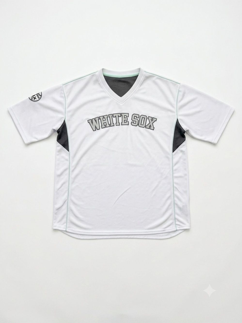Vintage white sox v neck mlb baseball white pullover embroidered jersey Sz XL